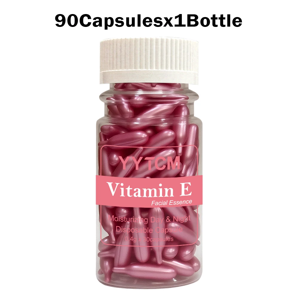 Vitamin E Serum Capsules, Single-Use Essence Capsules, Hydrating and Moisturizing Facial Skin 90 Capsules/Bottle - 1 Bottle - Image 8