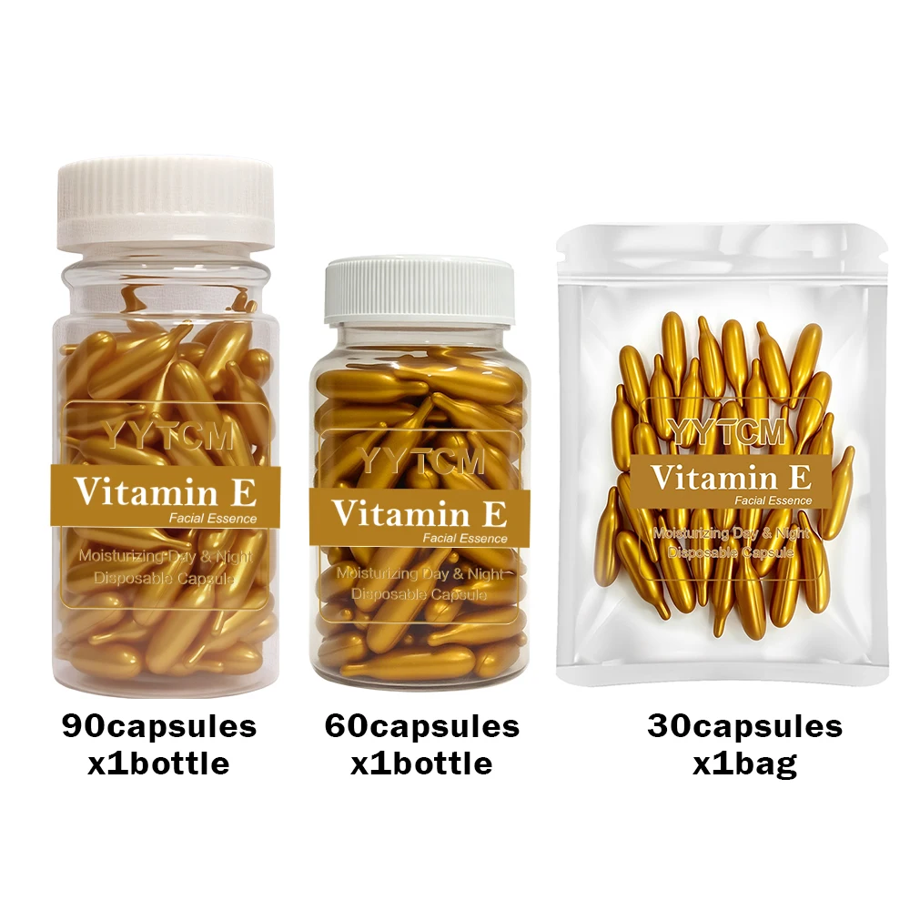 Vitamin E Serum Capsules, Single-Use Essence Capsules, Hydrating and Moisturizing Facial Skin 90 Capsules/Bottle - 1 Bottle - Image 6