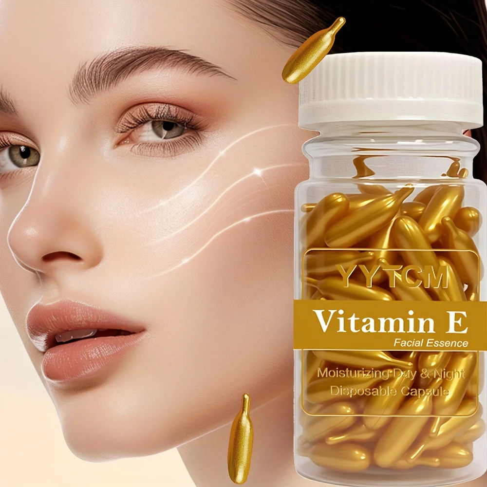 Vitamin E Serum Capsules, Single-Use Essence Capsules, Hydrating and Moisturizing Facial Skin 90 Capsules/Bottle - 1 Bottle - Image 15