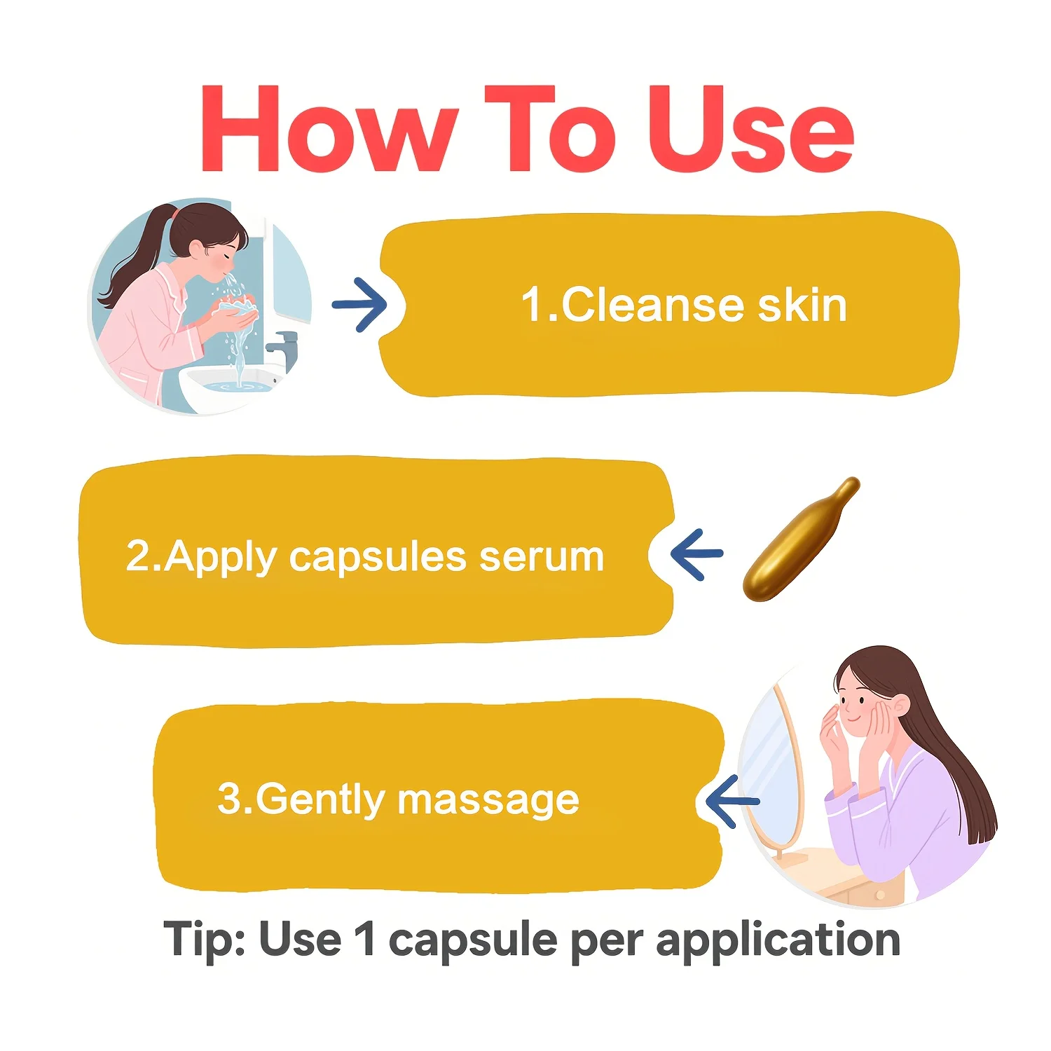 Vitamin E Serum Capsules, Single-Use Essence Capsules, Hydrating and Moisturizing Facial Skin 90 Capsules/Bottle - 1 Bottle - Image 17
