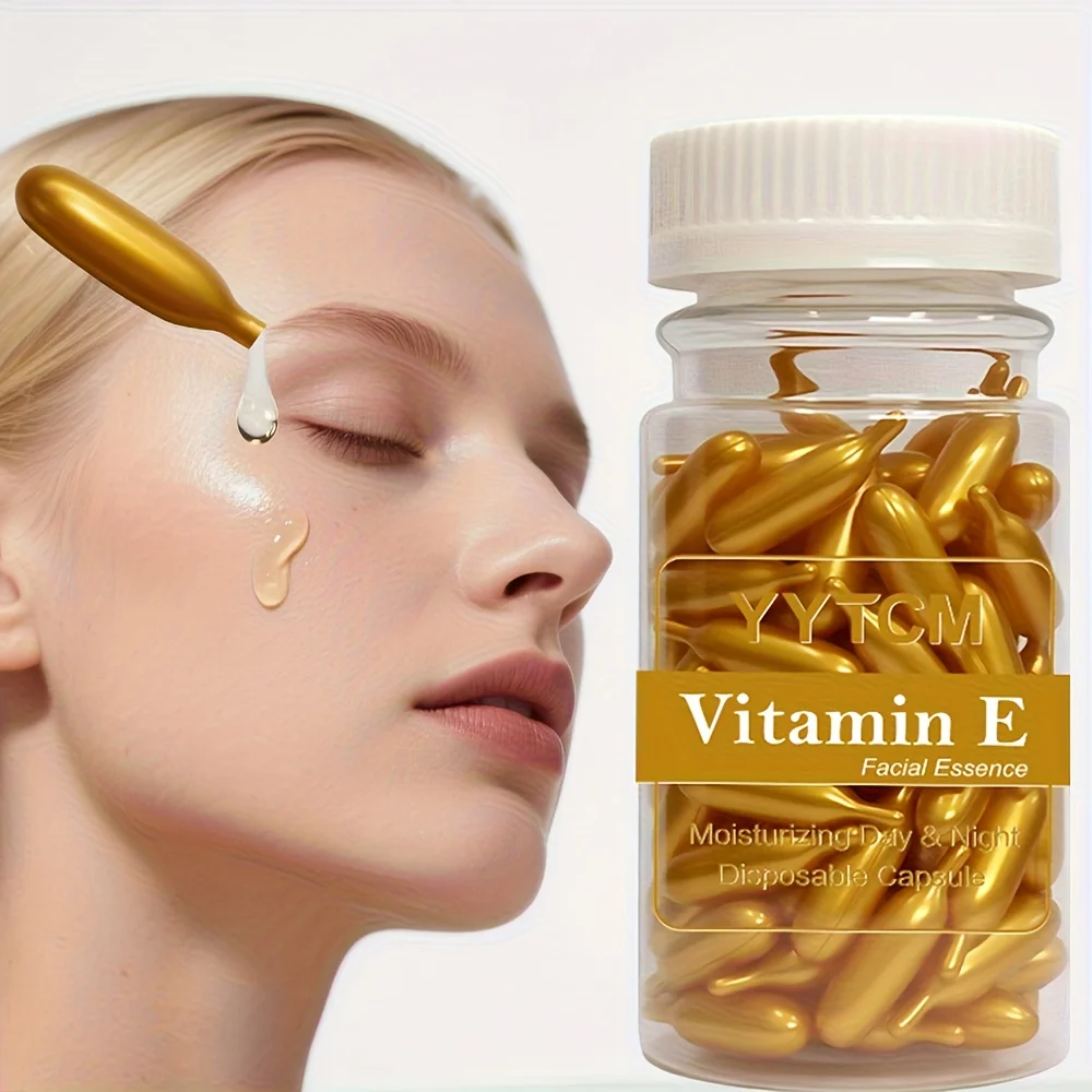 Vitamin E Serum Capsules, Single-Use Essence Capsules, Hydrating and Moisturizing Facial Skin 90 Capsules/Bottle - 1 Bottle - Image 4