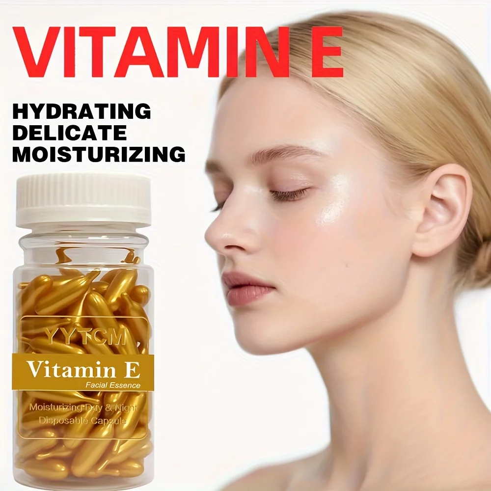 Vitamin E Serum Capsules, Single-Use Essence Capsules, Hydrating and Moisturizing Facial Skin 90 Capsules/Bottle - 1 Bottle - Image 5
