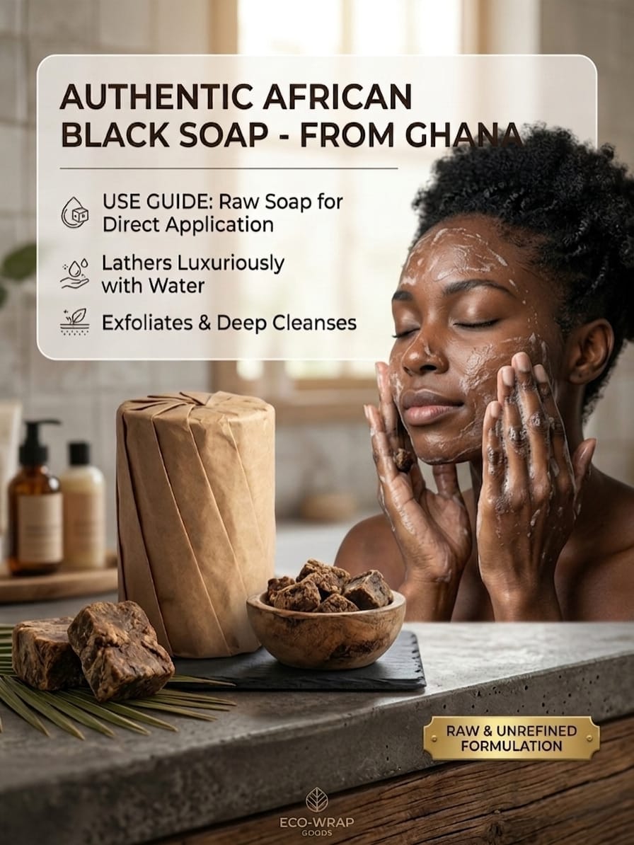 Authentic African Black Soap from Ghana – 100% Raw & Handcrafted - Image 3