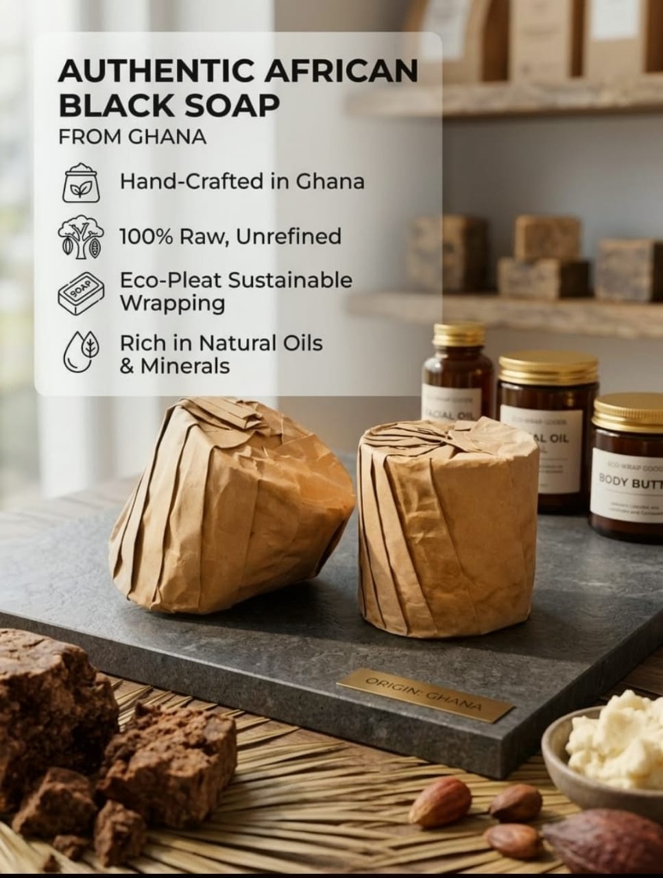 Authentic African Black Soap from Ghana – 100% Raw & Handcrafted - Image 5