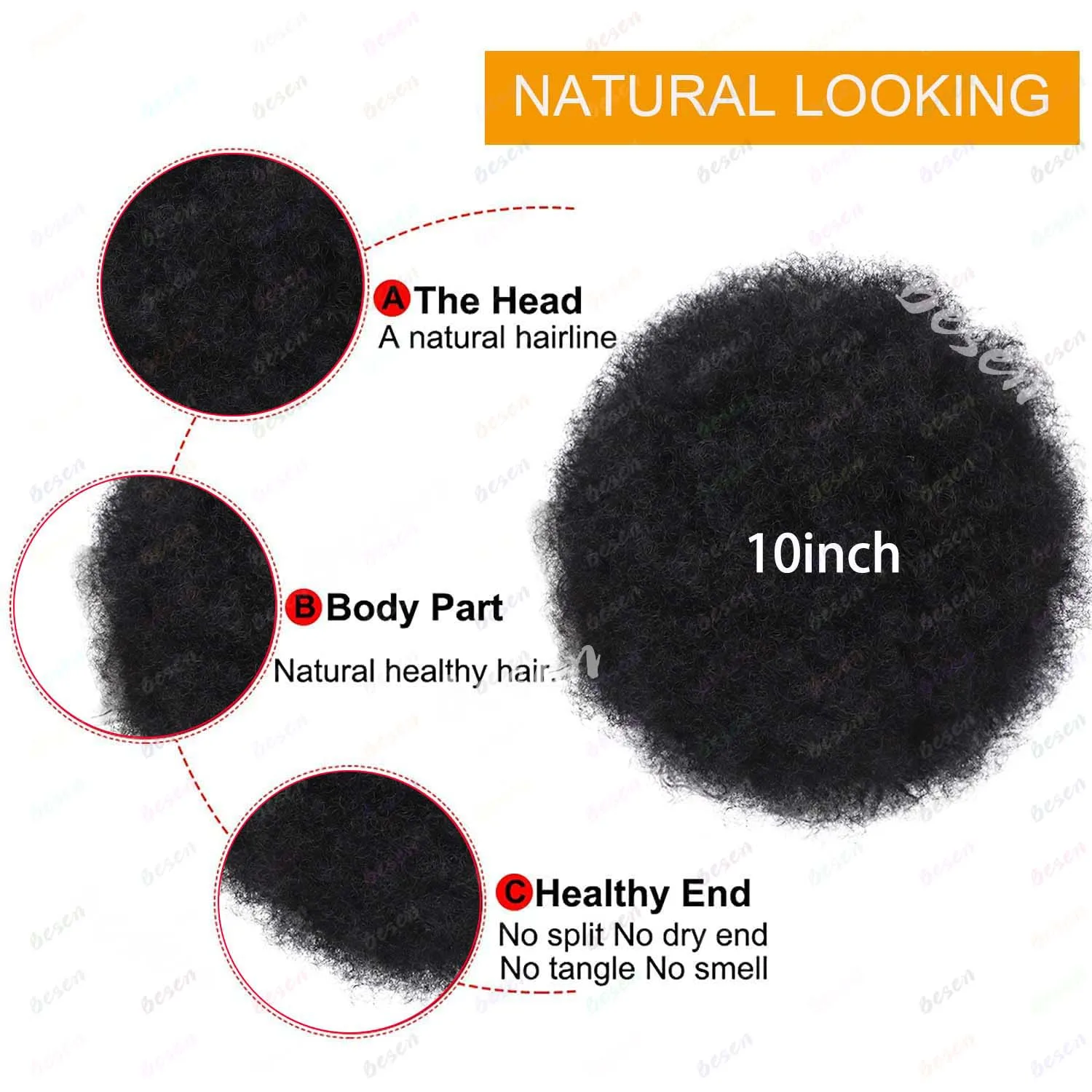Synthetic Afro Puff Drawstring Ponytail - Image 5