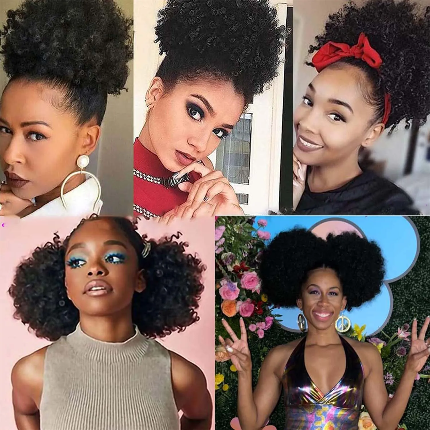Synthetic Afro Puff Drawstring Ponytail - Image 6