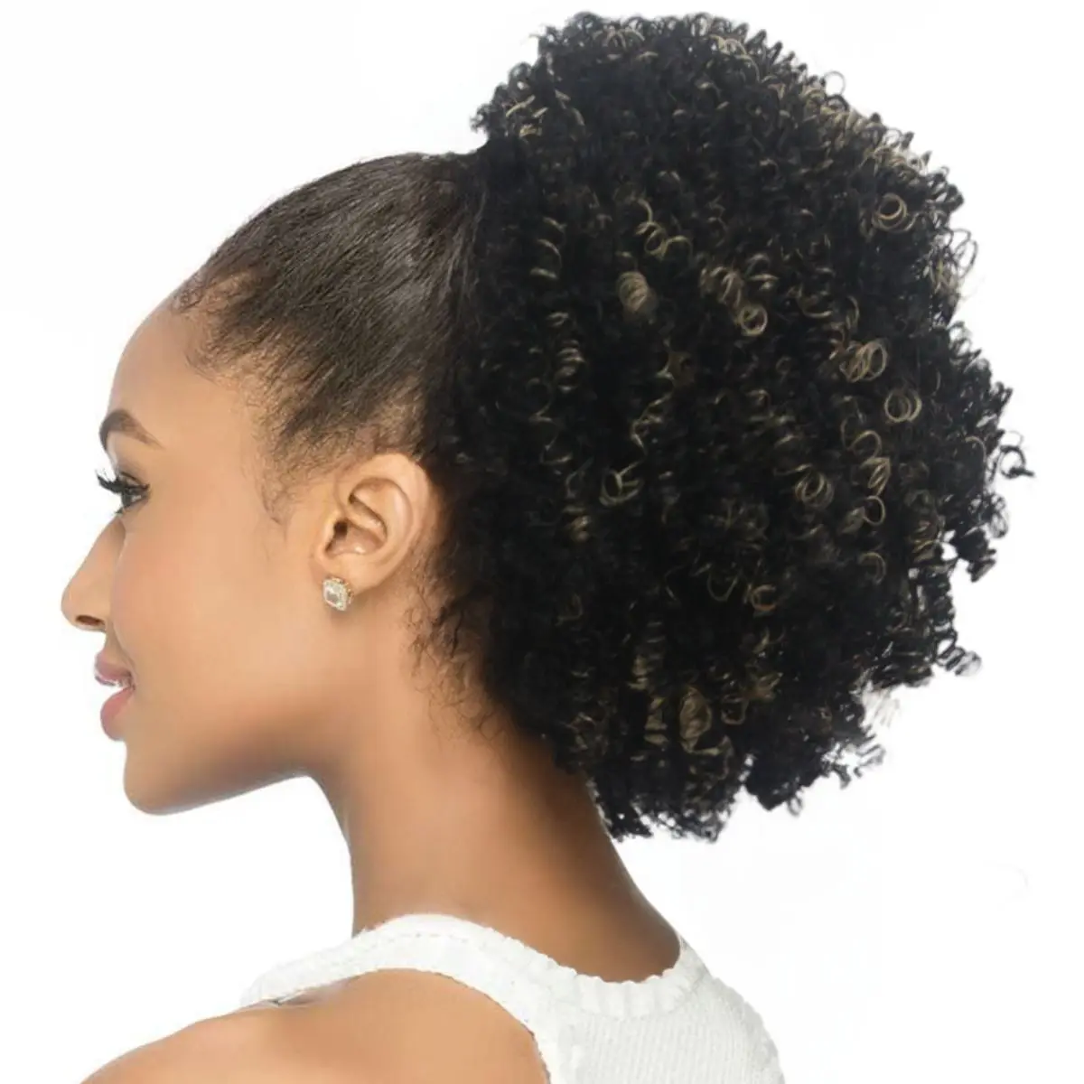 Kinky Curly Drawstring Ponytail Bun - Image 7