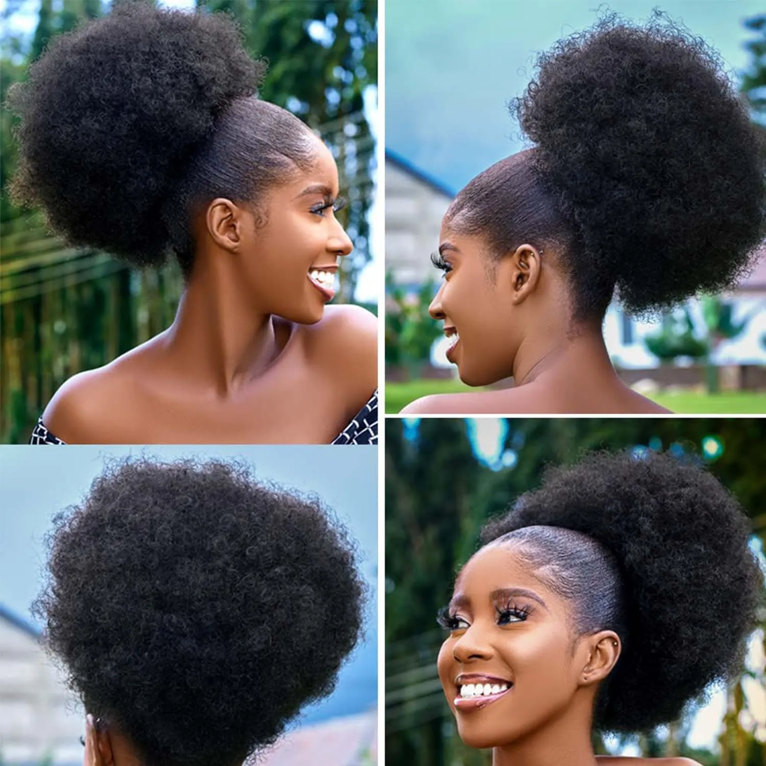 Synthetic Afro Puff Drawstring Ponytail - Image 2