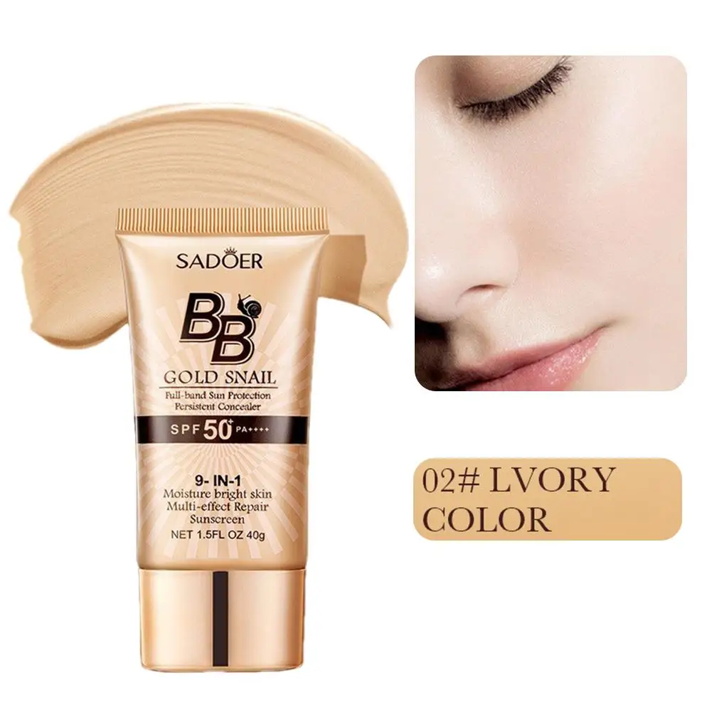 Gold Snail Sunscreen BB Cream Protector Facial Sun Block SPF50 BB Cream & Isolation Lotion Concealer Facial Moisturizer - Image 11