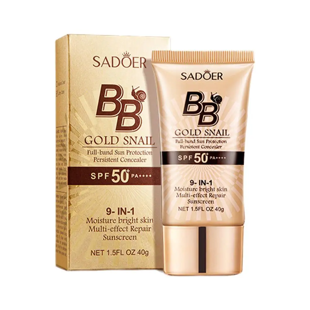 Gold Snail Sunscreen BB Cream Protector Facial Sun Block SPF50 BB Cream & Isolation Lotion Concealer Facial Moisturizer - Image 4