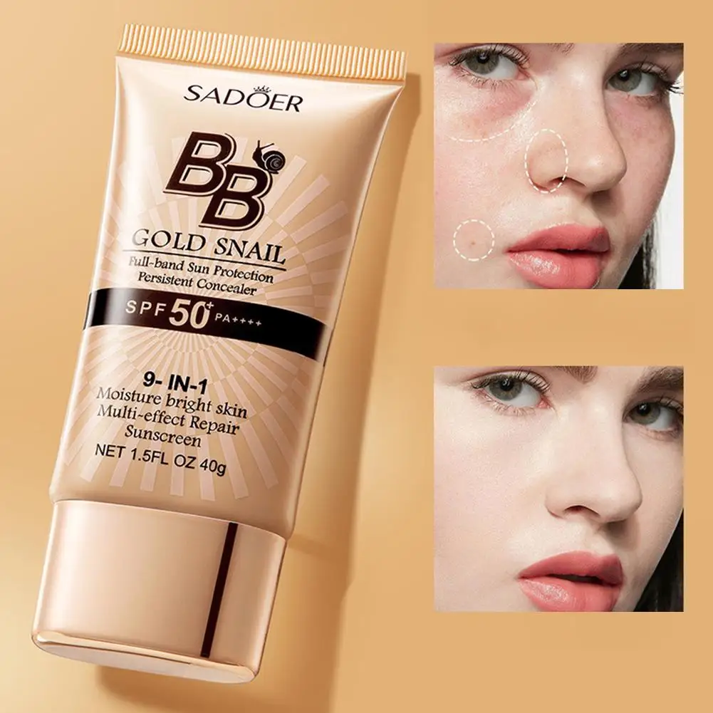 Gold Snail Sunscreen BB Cream Protector Facial Sun Block SPF50 BB Cream & Isolation Lotion Concealer Facial Moisturizer - Image 2