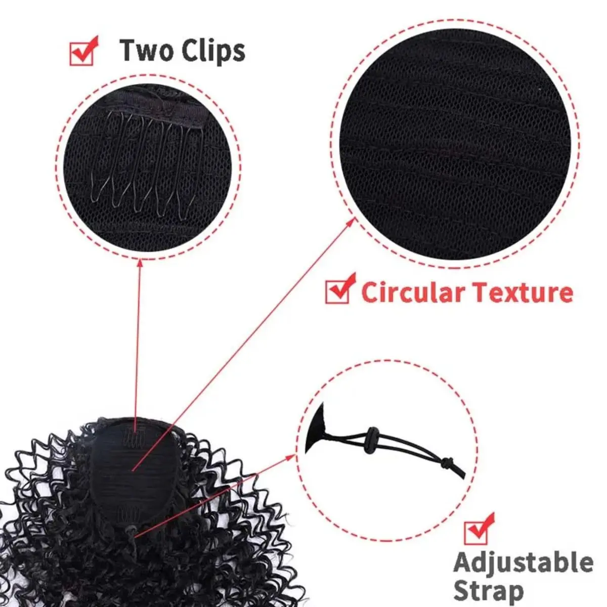 Kinky Curly Drawstring Ponytail Bun - Image 5