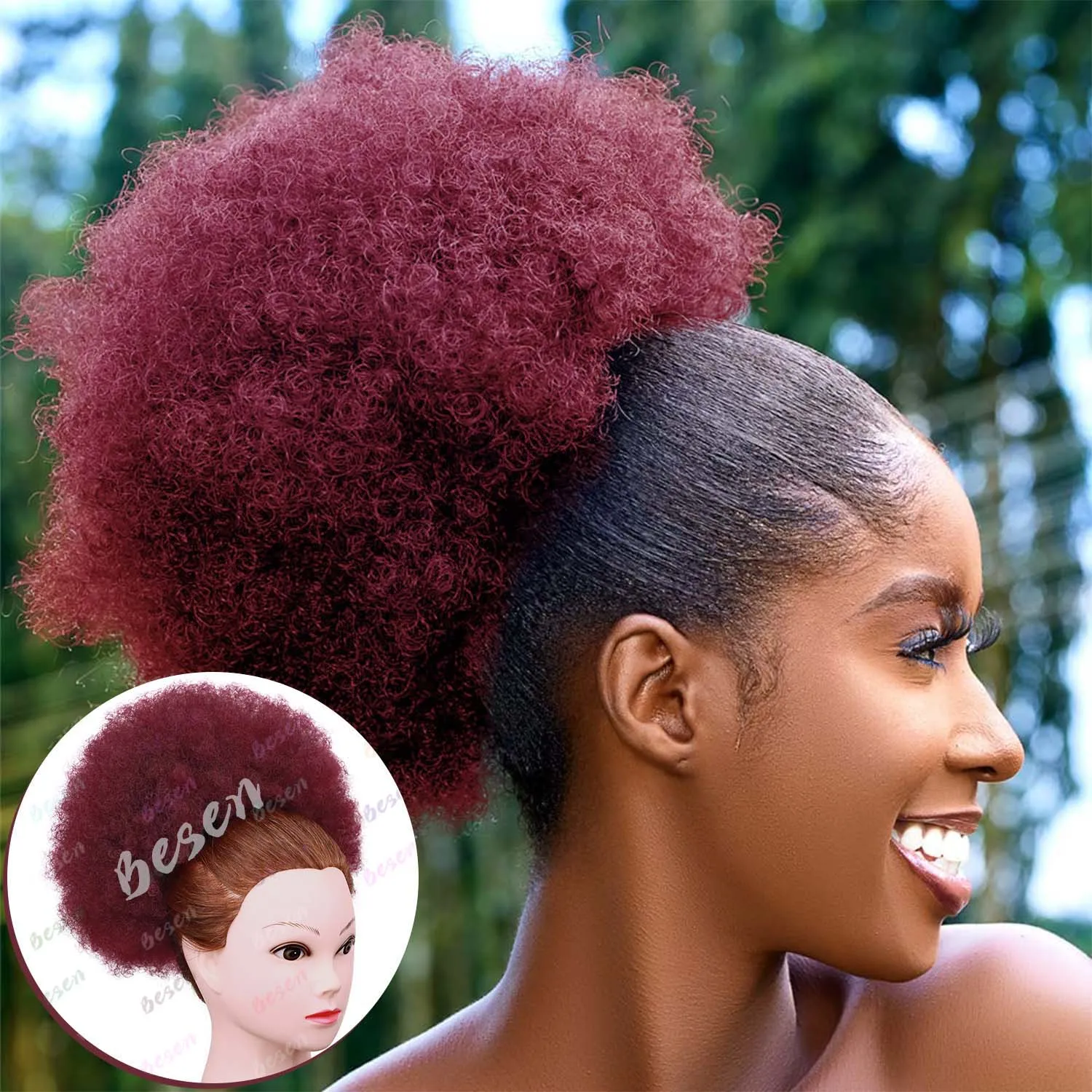 Synthetic Afro Puff Drawstring Ponytail - Image 13